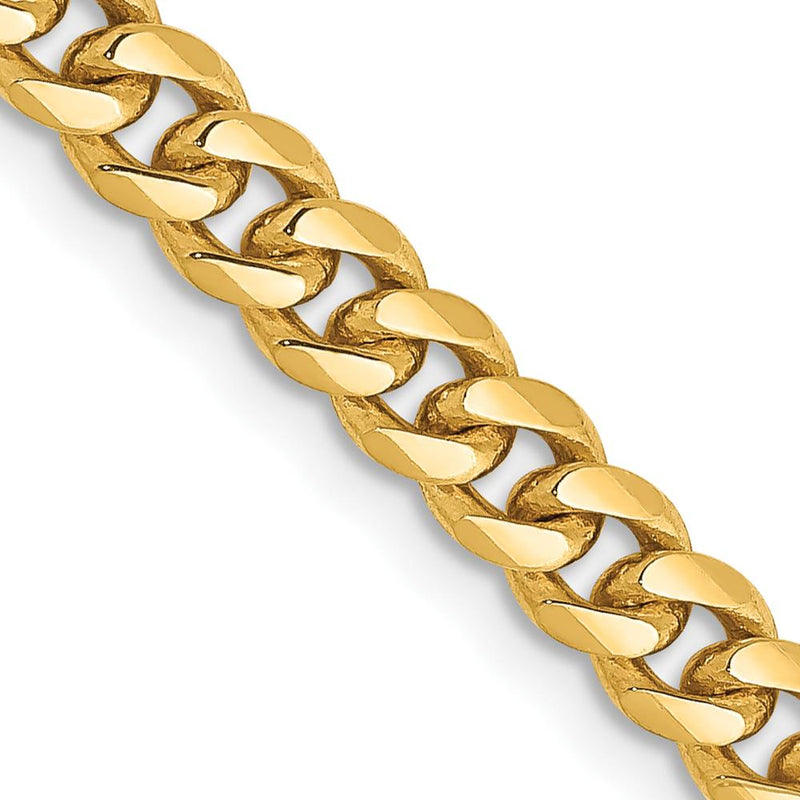 10K Yellow Gold 20" Solid Cuban Chain Necklace - 4.25mm Width