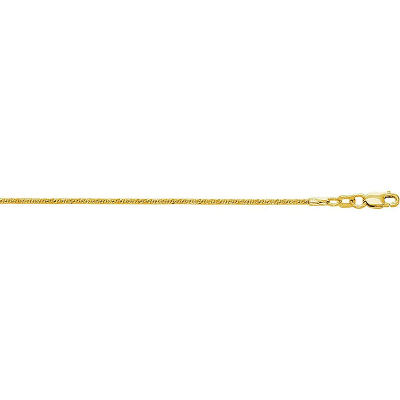 10K Yellow Gold 20" Sparkle Chain Necklace with Diamond Cut Finish - 1.5mm Width by Orozza Fine Jewelry