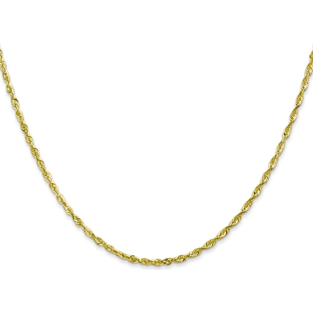 10K Yellow Gold 22" 2.0mm Diamond-Cut Rope Necklace
