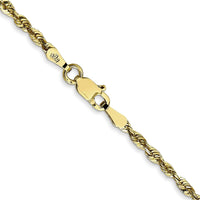 10K Yellow Gold 22" 2.25mm Extra-Light Diamond-Cut Rope Chain Necklace