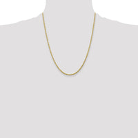 10K Yellow Gold 22" 2.25mm Extra-Light Diamond-Cut Rope Chain Necklace