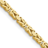 10K Yellow Gold 22" 2.5mm Byzantine Chain Necklace - Handcrafted Solid Gold Design