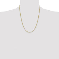 10K Yellow Gold 22" 2.5mm Semi-Solid Figaro Chain with Polished Finish