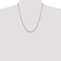 10K Yellow Gold 22" 2.5mm Semi-Solid Rope Chain Necklace with Lobster Clasp