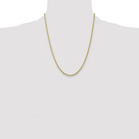 10K Yellow Gold 22" 2.8mm Semi-Solid Rope Chain Necklace