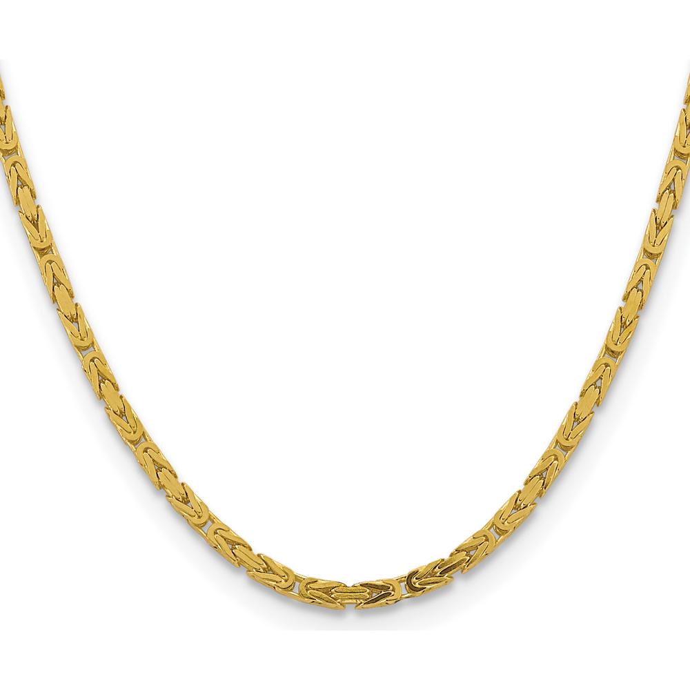 10K Yellow Gold 22" 3.25mm Byzantine Chain with Polished Finish