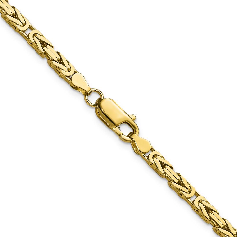10K Yellow Gold 22" 3.25mm Byzantine Chain with Polished Finish