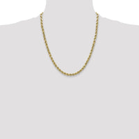 10K Yellow Gold 22" 3.5mm Diamond-Cut Rope Chain Necklace