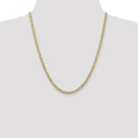 10K Yellow Gold 22" 3.75mm Concave Anchor Chain Necklace - Polished Finish