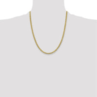 10K Yellow Gold 22" 3.7mm Lightweight Flat Cuban Chain with Polished Finish
