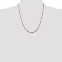 10K Yellow Gold 22" 3mm Concave Figaro Chain Necklace