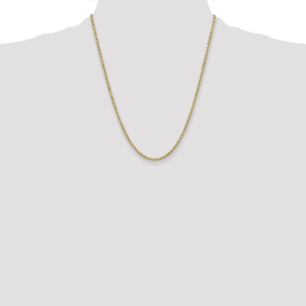 10K Yellow Gold 22" 3mm Diamond-Cut Rope Chain Necklace