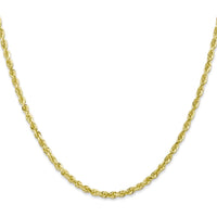 10K Yellow Gold 22" 3mm Diamond-Cut Rope Chain Necklace