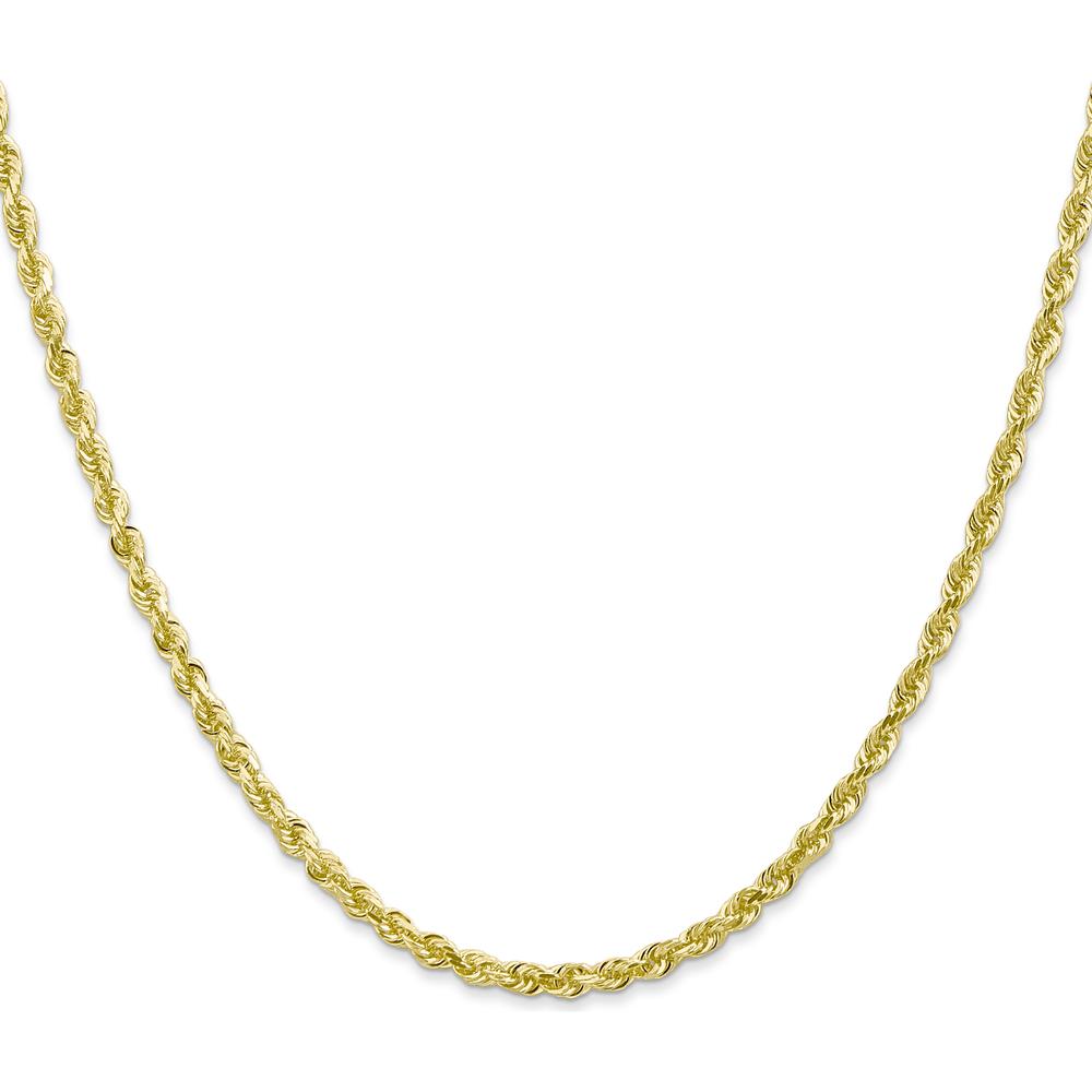 10K Yellow Gold 22" 3mm Diamond-Cut Rope Chain Necklace