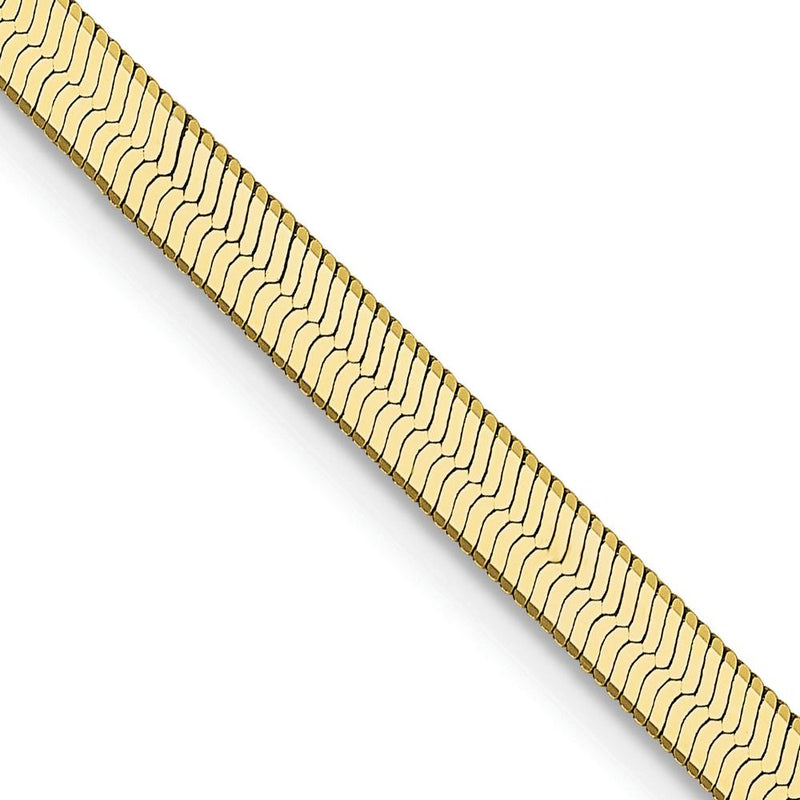 10K Yellow Gold 22" 3mm Herringbone Chain with Lobster Clasp - Solid Gold Necklace