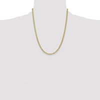 10K Yellow Gold 22" 4.3mm Semi-Solid Curb Link Chain Necklace - Polished Finish