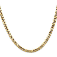 10K Yellow Gold 22" 4.3mm Solid Miami Cuban Chain with Lobster Clasp