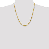 10K Yellow Gold 22" 4.5mm Diamond-Cut Rope Chain Necklace with Lobster Clasp