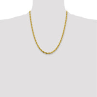 10K Yellow Gold 22" 4.75mm Semi-Solid Rope Chain Necklace