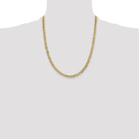 10K Yellow Gold 22" 4.7mm Lightweight Flat Cuban Chain with Polished Finish