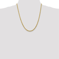 10K Yellow Gold 22" 4mm Diamond-Cut Rope Chain Necklace