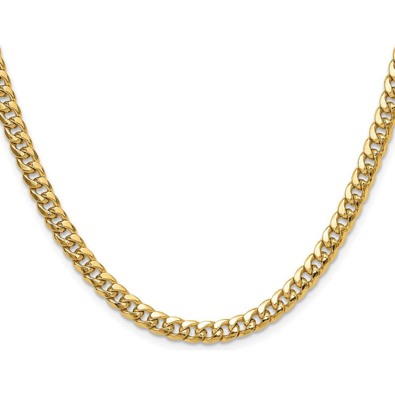 10K Yellow Gold 22" 5.25mm Semi-Solid Miami Cuban Chain