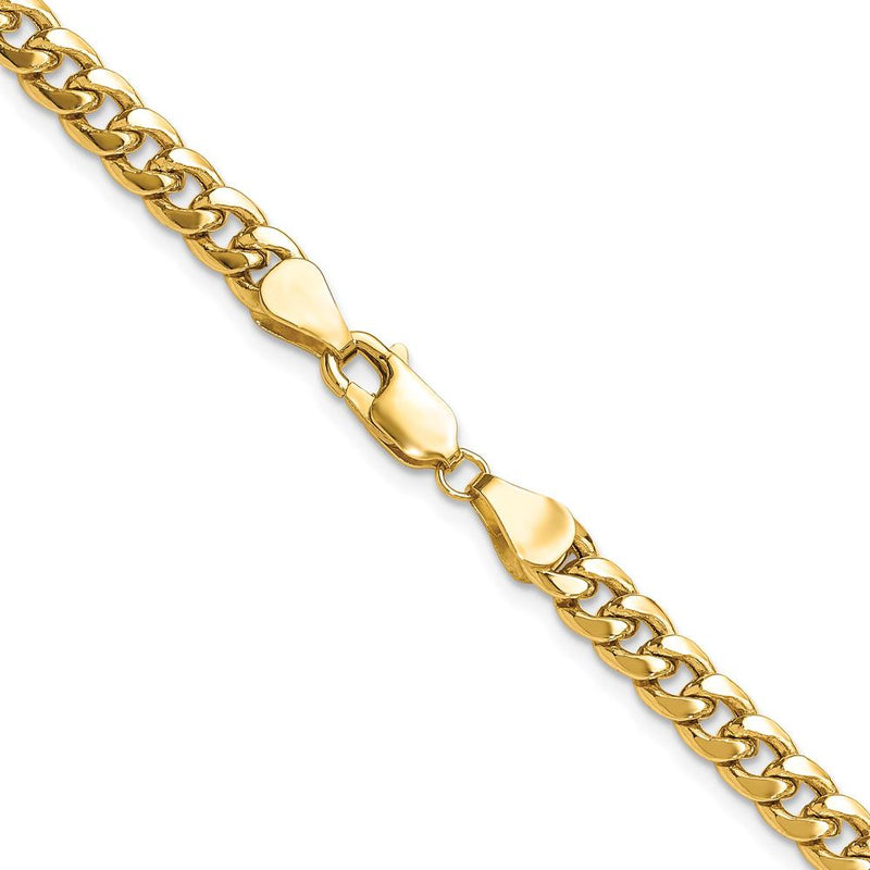 10K Yellow Gold 22" 5.25mm Semi-Solid Miami Cuban Chain