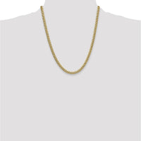 10K Yellow Gold 22" 5.25mm Semi-Solid Miami Cuban Chain