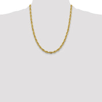 10K Yellow Gold 22" 5.4mm Semi-Solid Rope Chain with Polished Finish