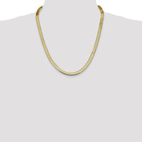 10K Yellow Gold 22" 5.5mm Herringbone Chain Necklace