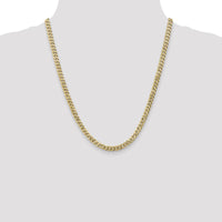 10K Yellow Gold 22" 5.75mm Flat Beveled Curb Chain Necklace