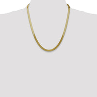 10K Yellow Gold 22" 5mm Silky Herringbone Chain Necklace with Lobster Clasp