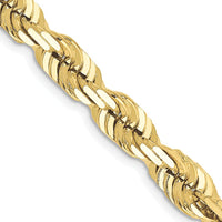 10K Yellow Gold 22" 6.5mm Diamond-Cut Rope Chain - Solid Polished Finish