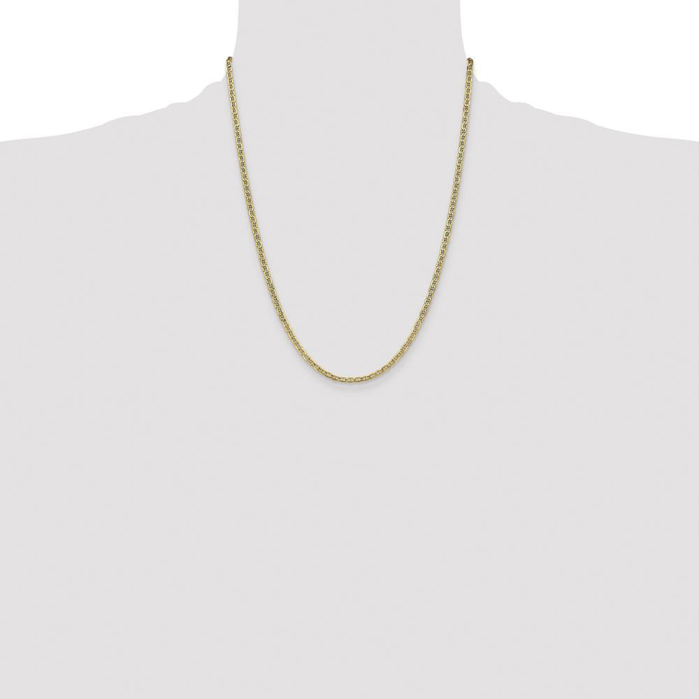 10K Yellow Gold 22" Anchor Chain Necklace - 3.2mm Width