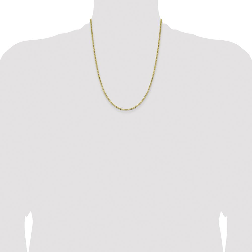 10K Yellow Gold 22" Anchor Chain Necklace - Polished Finish