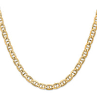 10K Yellow Gold 22" Concave Anchor Chain Necklace - 6.25mm Links
