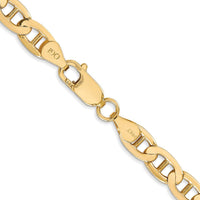 10K Yellow Gold 22" Concave Anchor Chain Necklace - 6.25mm Links