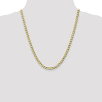 10K Yellow Gold 22" Curb Link Necklace with Polished Finish - 5.25mm Width