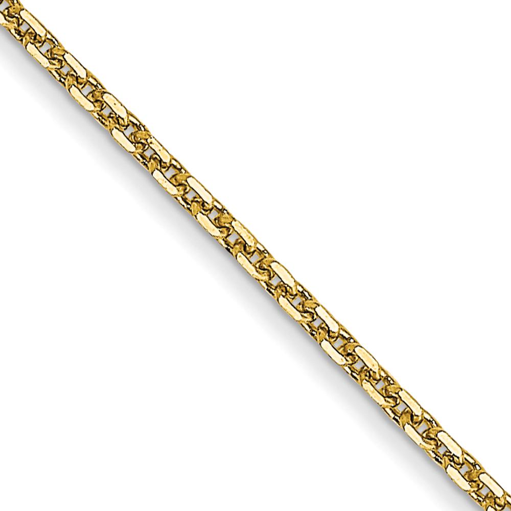 10K Yellow Gold 22" Diamond-Cut Cable Chain Necklace