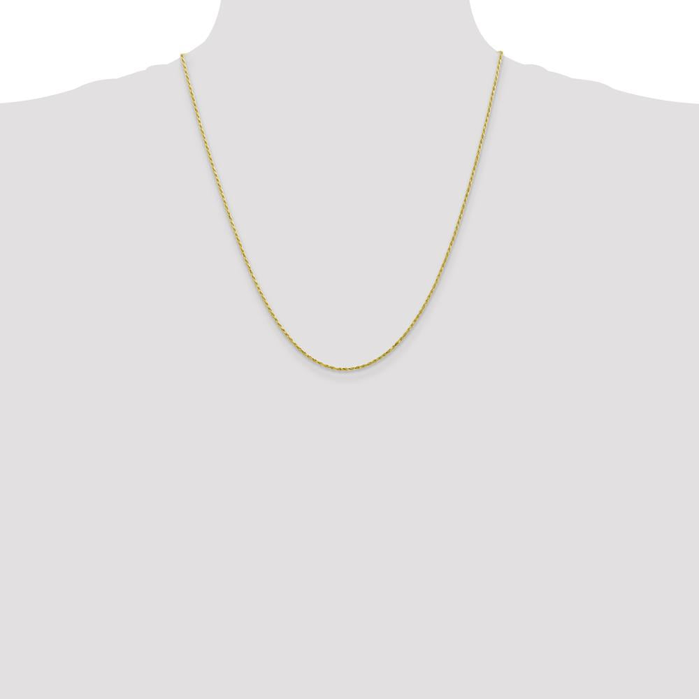 10K Yellow Gold 22" Diamond-Cut Rope Chain - 1.3mm Width