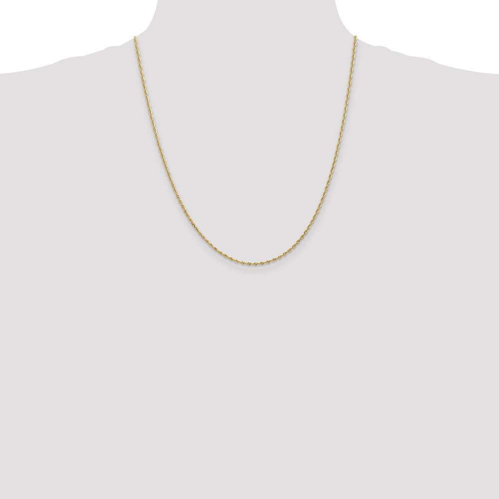 10K Yellow Gold 22" Diamond-Cut Rope Chain - 1.85mm Width
