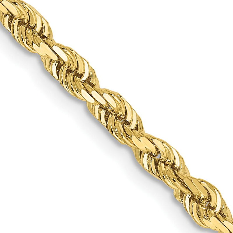10K Yellow Gold 22" Diamond-Cut Rope Chain - 3.35mm Width
