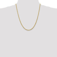 10K Yellow Gold 22" Diamond-Cut Rope Chain - 3.35mm Width