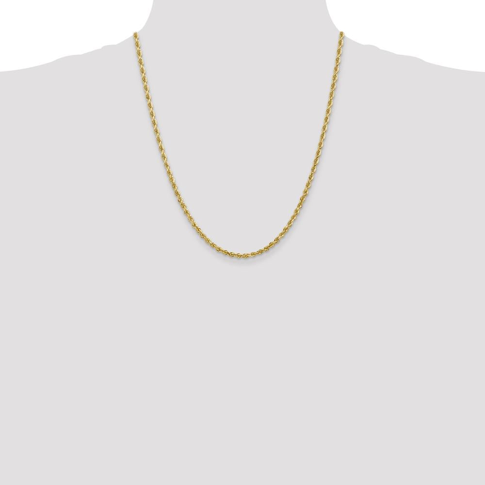 10K Yellow Gold 22" Diamond-Cut Rope Chain - 3.35mm Width