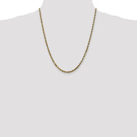 10K Yellow Gold 22" Diamond-Cut Rope Chain - 3.5mm Width