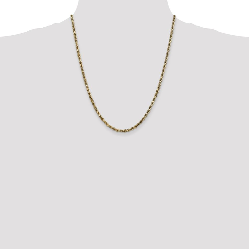 10K Yellow Gold 22" Diamond-Cut Rope Chain - 3.5mm Width