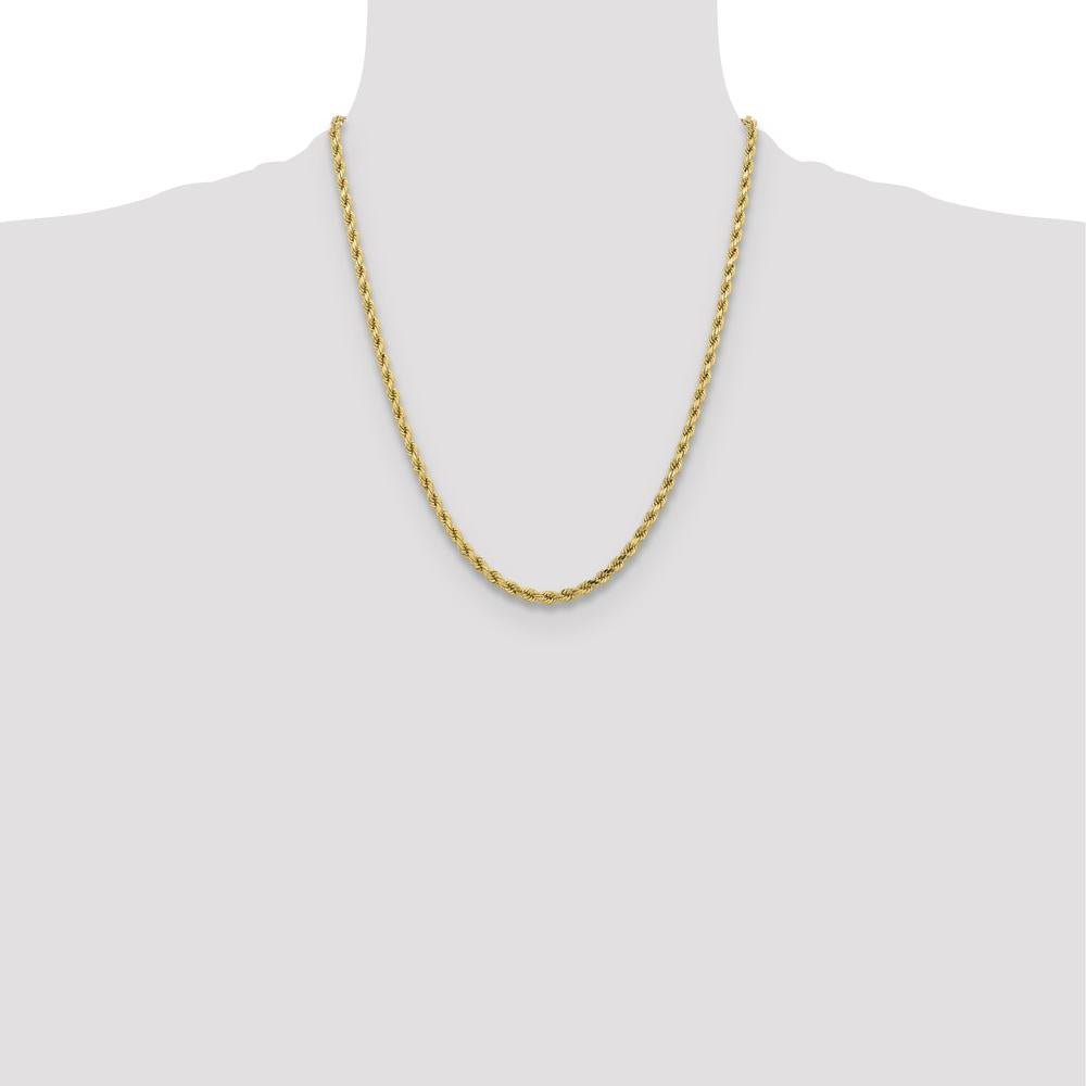 10K Yellow Gold 22" Diamond-Cut Rope Chain - 4.25mm Width