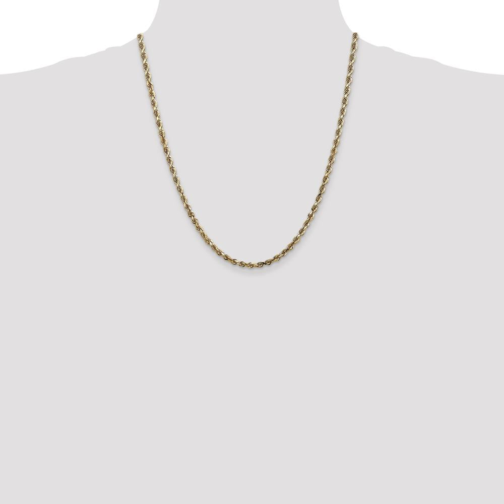 10K Yellow Gold 22" Diamond-Cut Rope Chain - 4mm Width