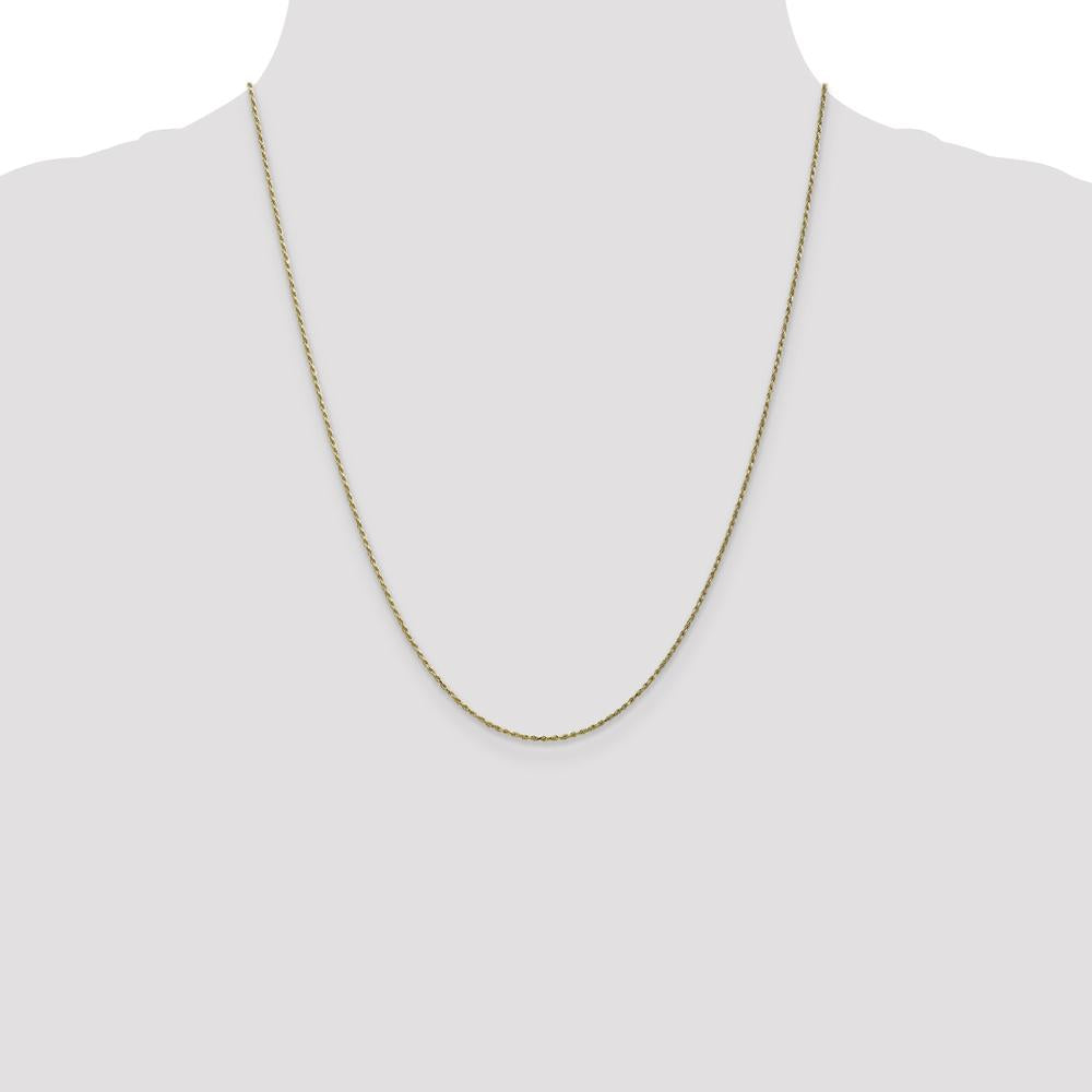 10K Yellow Gold 22" Diamond-Cut Rope Chain Necklace - 1.15mm Width