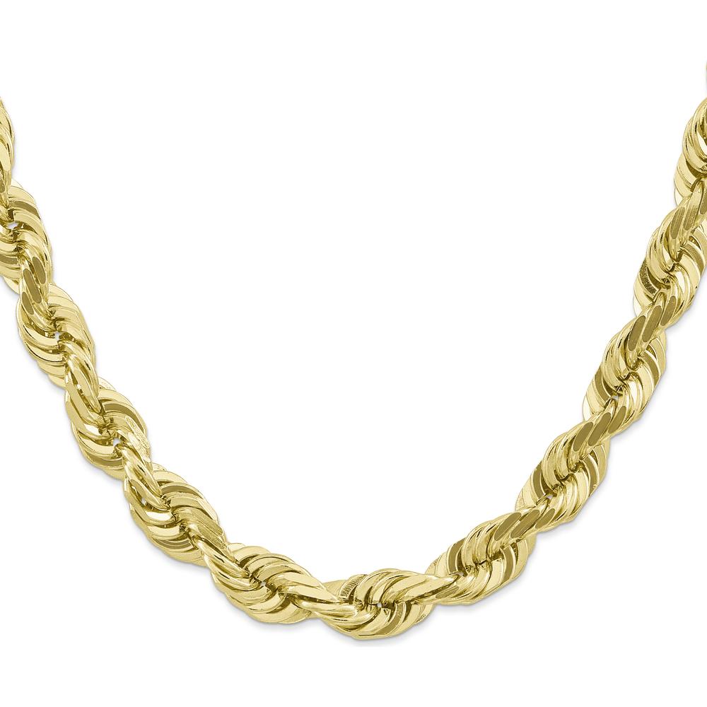 10K Yellow Gold 22" Diamond-Cut Rope Chain Necklace - 10mm Width